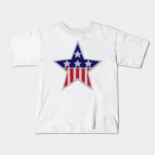 Embroidery American Star Stickers Kids T-Shirt